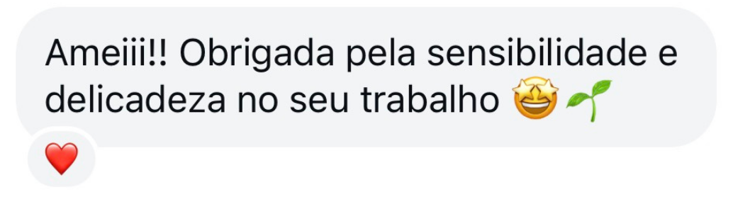 Mensagem agradecendo a sensibilidade e a delicadeza do trabalho